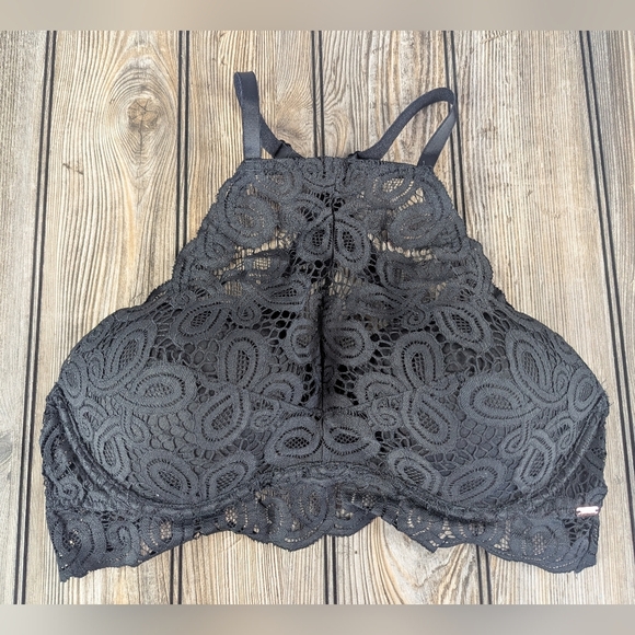 Pink The Lace High Neck Push Up Bra Large In Excellent Condition - Picture 1 of 9